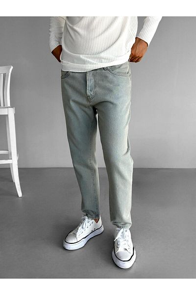 ablukaonline Ανδρικό τζιν παντελόνι Ice Blue - 100% βαμβάκι, Boyfriend Fit