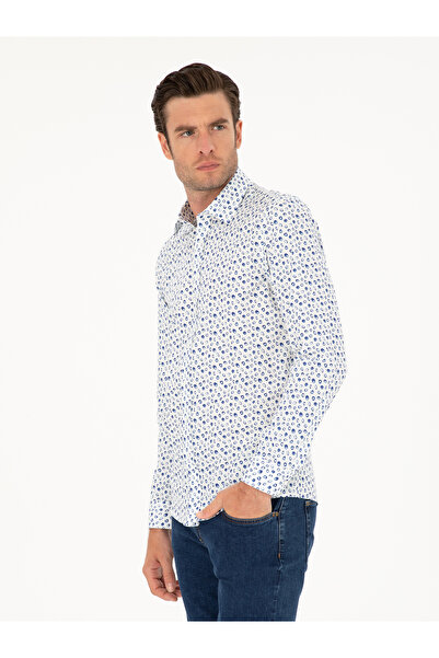 Cacharel Mavi Slim Fit Uzun Kollu Gömlek 50233358-VR036