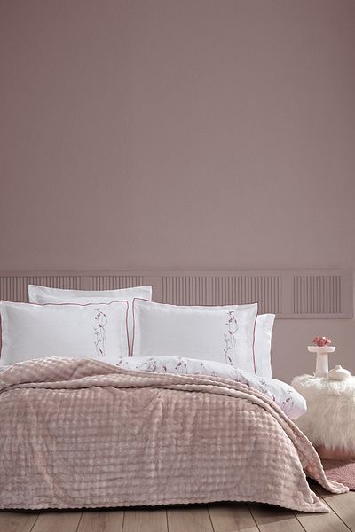 Yataş Blera Wellsoft Double Blanket - Powder