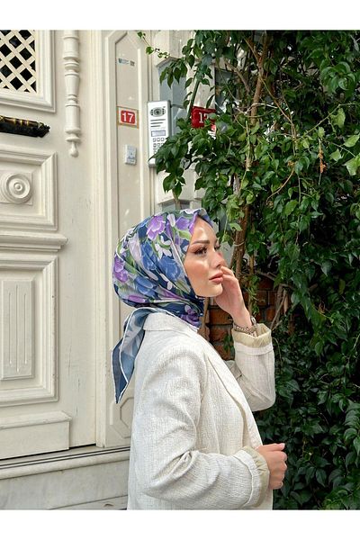 İpekhan Pera Soft Scarf Purple White 1148-18