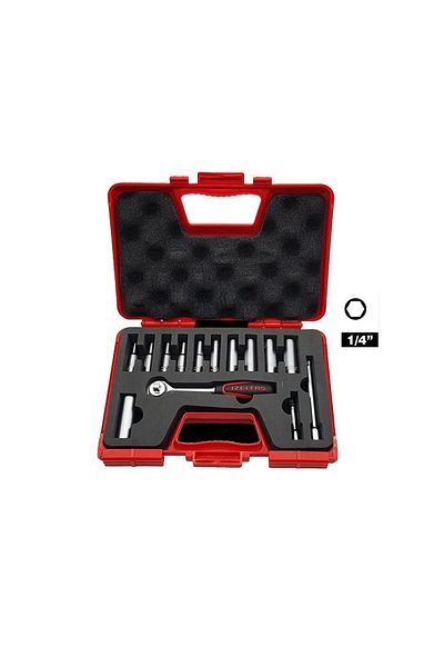 İzeltaş Iseltas 1107006014   1/4 Deep Socket Wrench Kit (14 Pcs)
