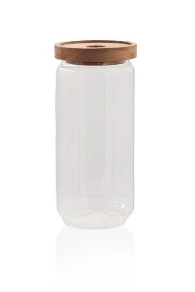 The Mia 10-Piece Large Size Glass Storage Set with Wooden Lid - 1000 ml Cam0315