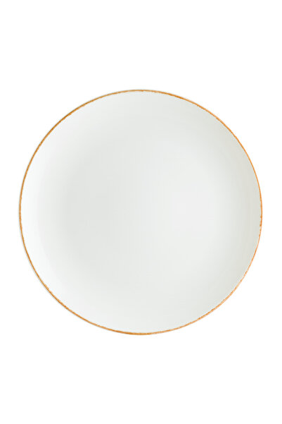 Bonna Retro Gourmet 12 Adet 23 Cm Sarı Kenar Çizgili Düz Tabak