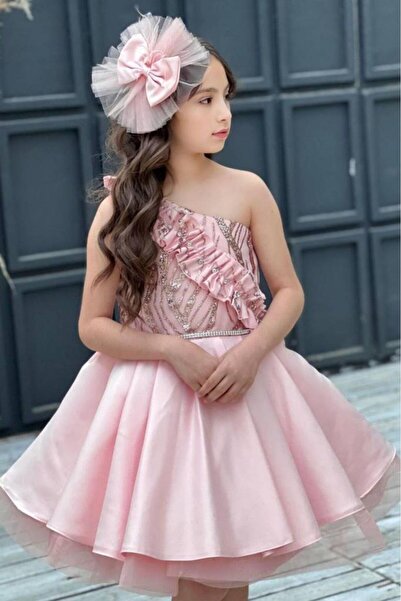 Riccotarz Rochie de seară cu pudră umflată, cu un singur umăr, pentru fete