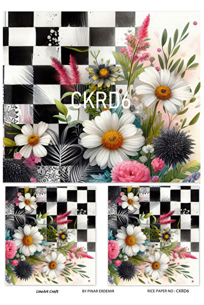 LİNEART CKRD Kareli Serisi Pirinc Dekopaj Kagıdı  29X42cm No:CKRD6