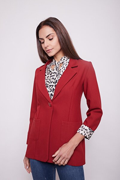 Jument Collared Pocket Long Sleeve Arm if You Want It Can Be Folded Cotton Fabric Blazer Office Jacket