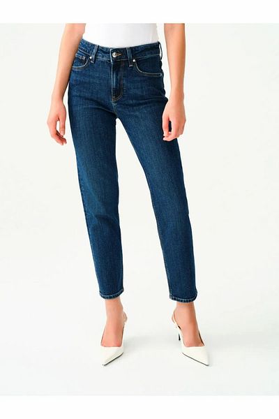 Loft Elena Emily Blue Wash Pnt - Women's Dark Blue Trousers Lf 2037059 -Dn12165