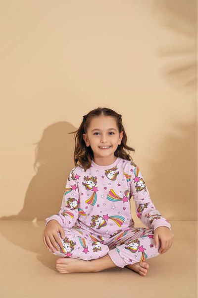 LİLA İÇ GİYİM Children's Two Pieces String Pajama Set