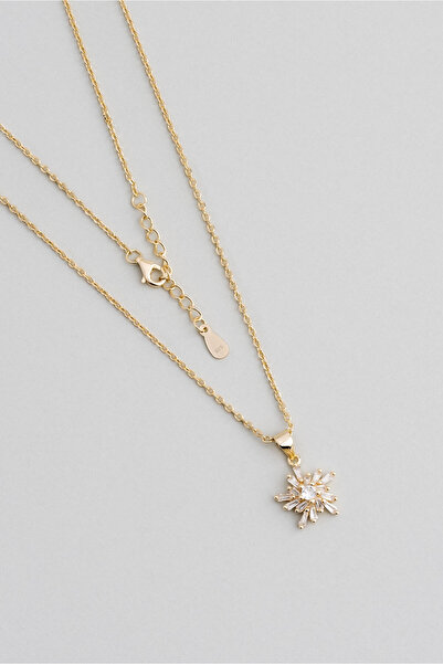 So CHIC... Rüzgar Gülü 18 Ayar Sarı Altın Kaplama Gümüş Minimal Kolye