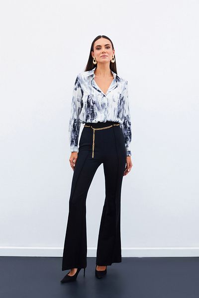Sateen Cămașă simplă cu model negru