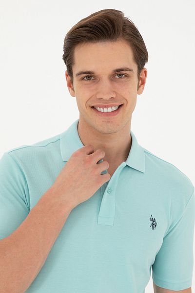 U.S. Polo Assn. Ανδρικό μπλουζάκι Slim Fit Polo Neck Mint Basic 50279573-VR090