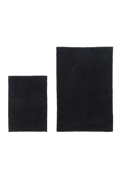 Mudo Home June Black Bath Mat Set - Pack of 2