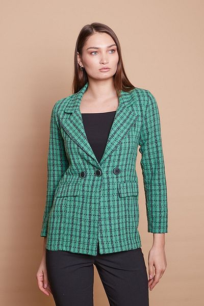 Jument Jachetă cu guler cu model, cu clapă de buzunar, cu buton reglabil, cu mânecă lungă, verde