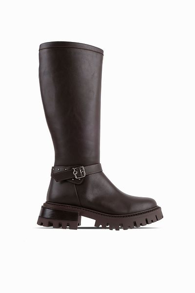 Lal Shoes & Bags July Women's Belt Detailed Boots-Brown