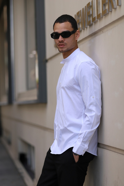 PASSERO Cămașă din Lycra cu guler judecător Slim Fit