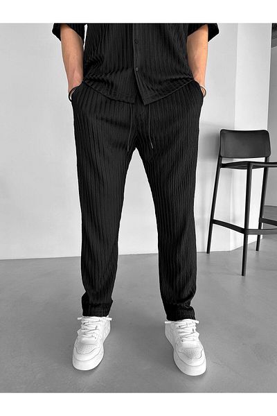ablukaonline Black Men's Baggy Fit Comfortable Trousers