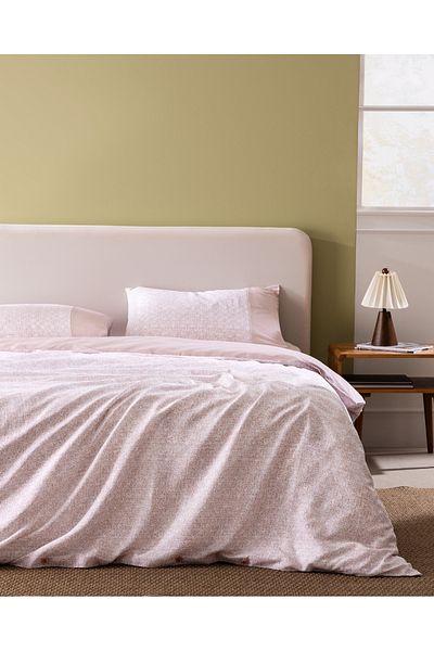 Madame Coco Astrid King Size Crepe Printed Duvet Cover Set - Powder 100% Cotton