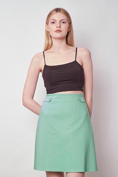 Jument Fustă cu clopot căptușită cu țesătură din lycra cu talie înaltă pentru femei (Jacket Jument 30075) - Mint