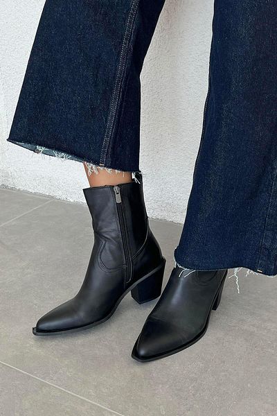 STRASWANS Cameron Women's Genuine Leather Heeled Boots Black