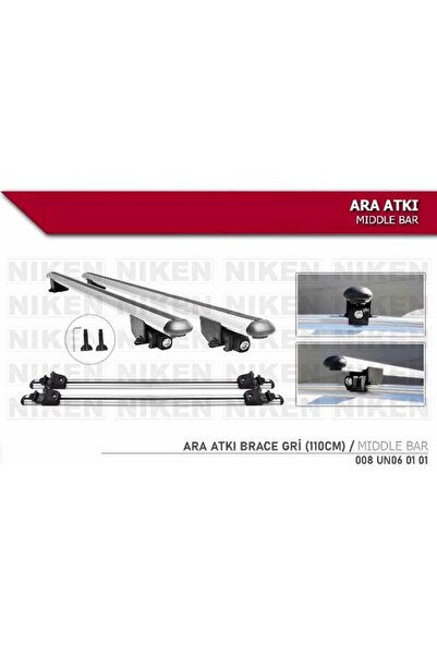 Karva Araç Üstü Ara Atkı Tavan Barı Bagaj Brace Gri 110 Cm