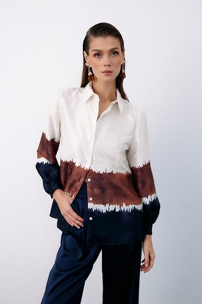 Sateen Cămașă clasică de culoare bleumarin