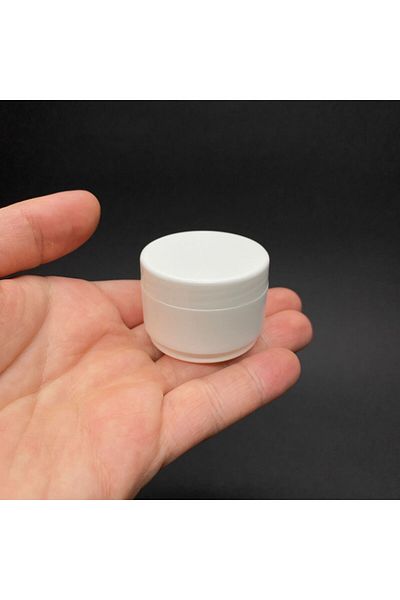 labshop41 10 ml White Plastic Jar, 10 Cc Cream Jar with Lid X 6 Pieces