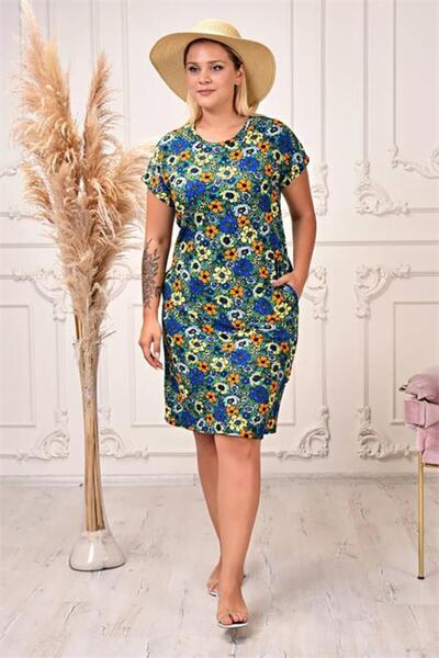 Dipmoda rochie de damă mărime mare imprimeu floral viscoză DPAYSL71