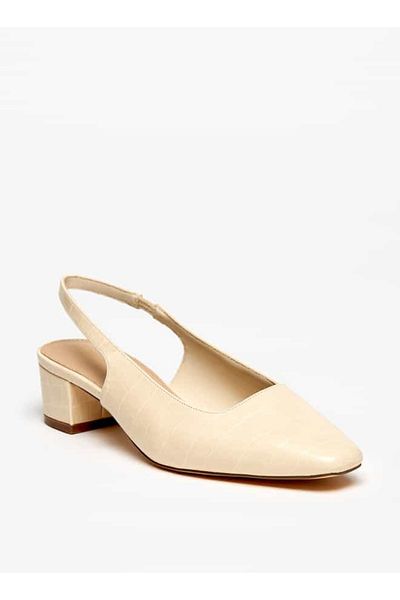 Flora Bella by Shoexpress Flora Bella Textured Slingback Mules with Block Heels