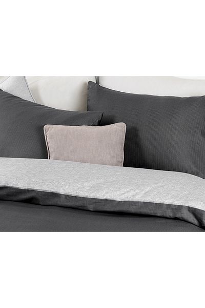 Madame Coco Cher Double Printed Duvet Cover Set - Anthracite