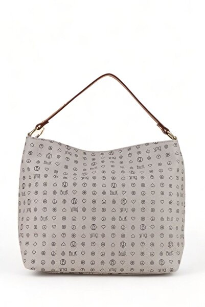 Bilik Deri Жіноча сумка через плече Monogram Сірий-Темно-коричневий NV 1003-MN