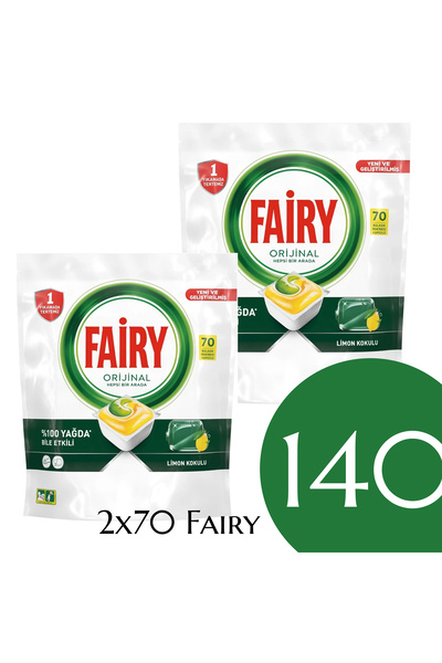Fairy Limon  2x70 (140 Tablet) Bulaşık Makinesi Deterjanı Tableti / Kapsülü