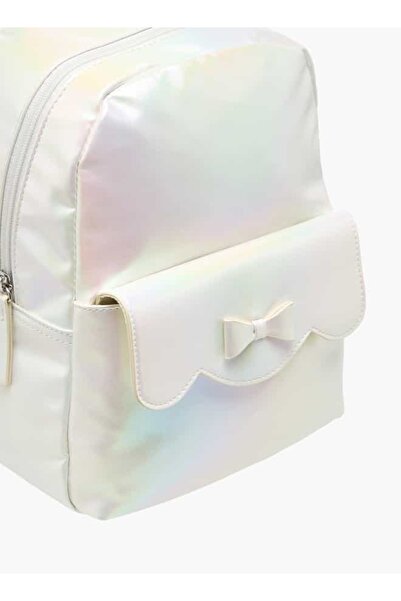 Flora Bella by Shoexpress Flora Bella Iridescent Backpack with Bow Applique and Adjustable Straps - 27x21x9 cm
