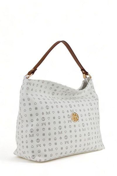 Bilik Deri Geantă de umăr pentru femei Monogram White-tan Nv 1003-mn