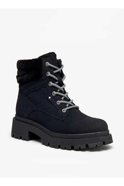 Flora Bella by Shoexpress Flora Bella Panelled Lace-Up Ankle Boots with Pull Tabs