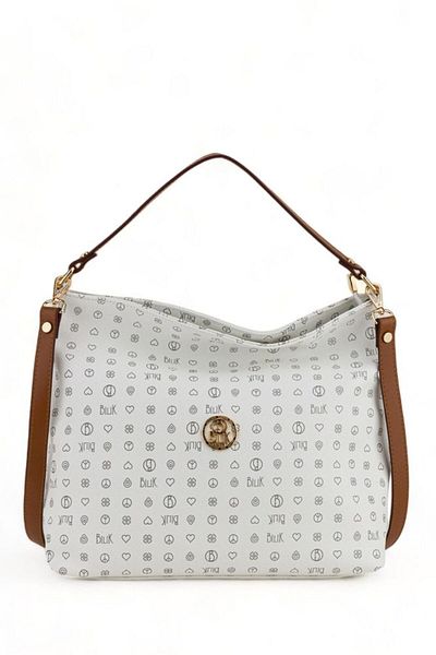 Bilik Deri Geantă de umăr pentru femei Monogram White-tan Nv 1003-mn