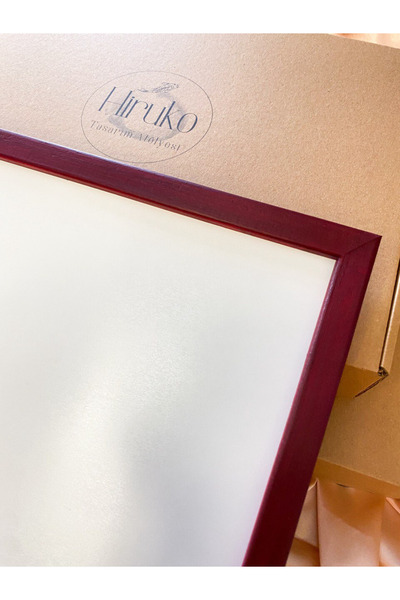 Hiruko Tasarım Atölyesi Ahşap (Postersiz) Bordo Çerçeve Premium Frame Anı-Düğün-Nişan-Puzzle Çerçevesi