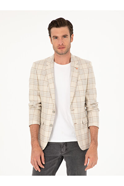 Cacharel Ecru Slim Fit Jacket 50219500-Vr019