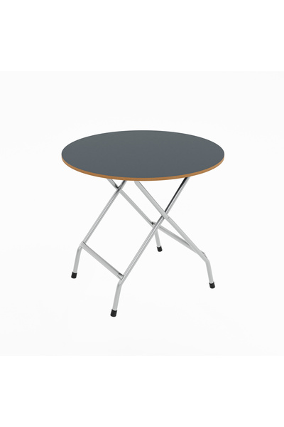 eportatif Mutfak Masa Yemek  Katlanır Bahçe Masası  Yuvarlak Füme 1454