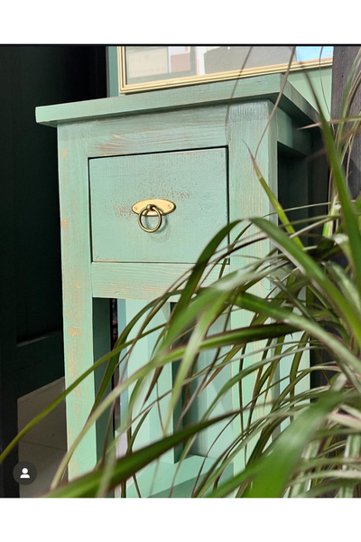 Evperisiym Ahşap Eskitme Tasarım Yan Sehpa