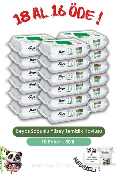 Sleepy 50 Pcs and Rosie - Buy 18 Get 16 Easy Clean Surface Cleaning Towels