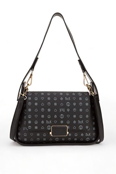 Bilik Deri Монограма Чорна жіноча сумка через плече RİV 122-MG