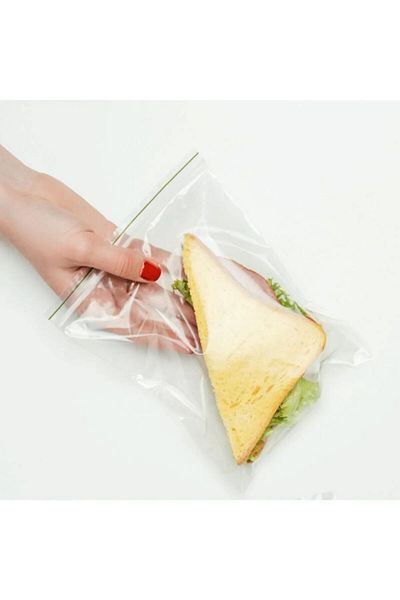 Akar 19X25Cm Transparent Bag - Ziplock Bag and Refrigerator Storage, 100 Pcs
