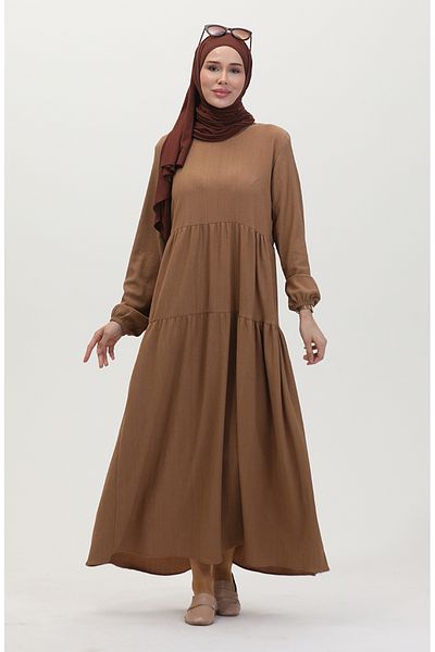 sefamerve Φόρεμα Mink Gathered Wrap - 1048-04