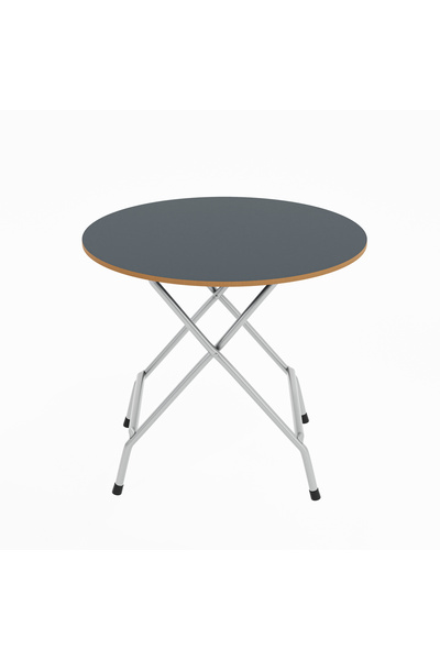 eportatif Mutfak Masa Yemek  Katlanır Bahçe Masası  Yuvarlak Füme 1454