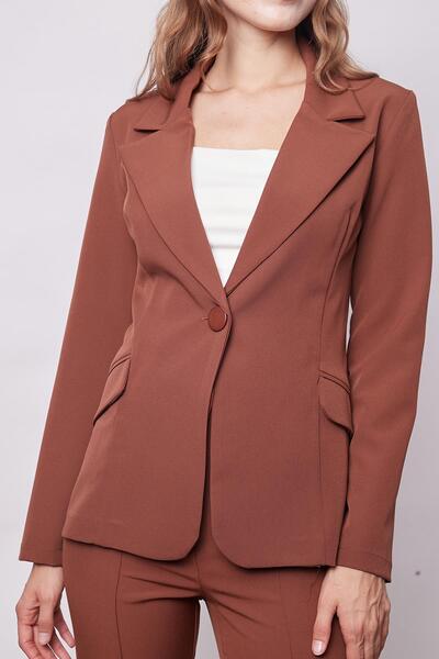 Jument Ελαφρύ σακάκι μπλέιζερ με ένα κουμπί - ύφασμα με γιακά και κάλυμμα τσέπης (παντελόνι κωδικός Jument 40082)