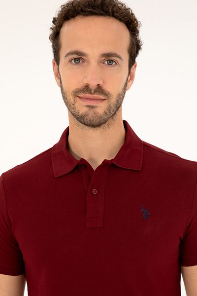 U.S. Polo Assn. Ανδρικό μπλουζάκι Plum Basic Polo Neck 50262933 -kr0215