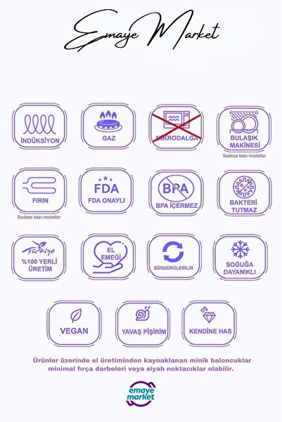 emaye market Emaye Muhallebi Yemek Kahvaltı Tabak Desenli 22cm , Çukur Tabak, Salata Tabak, Cips Tabak 6lı Set