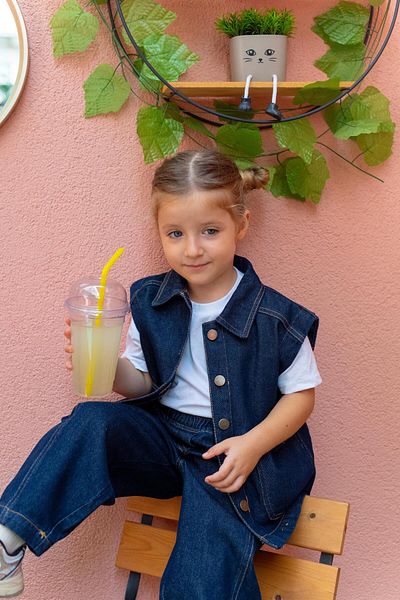 Cigit Vestă de blugi albastră de 2-7 ani