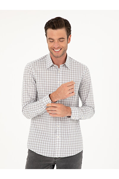 Cacharel Gri Slim Fit Uzun Kollu Gömlek 50220742-VR024