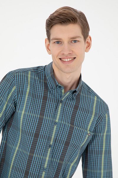 U.S. Polo Assn. Men's Petrol Long Sleeve Shirt 50272345-Vr102